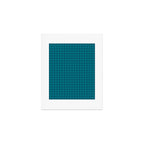 Gingham Check Pattern in Teal Blue Art Print Gallery Image 1
