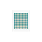 Gingham Check Pattern in Teal Cream Art Print Gallery Image 1