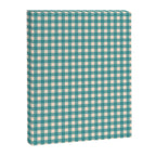 Gingham Check Pattern in Teal Cream Canvas Print Gallery Image 6