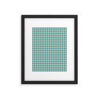 Gingham Check Pattern in Teal Cream Framed Art Print Gallery Image 5