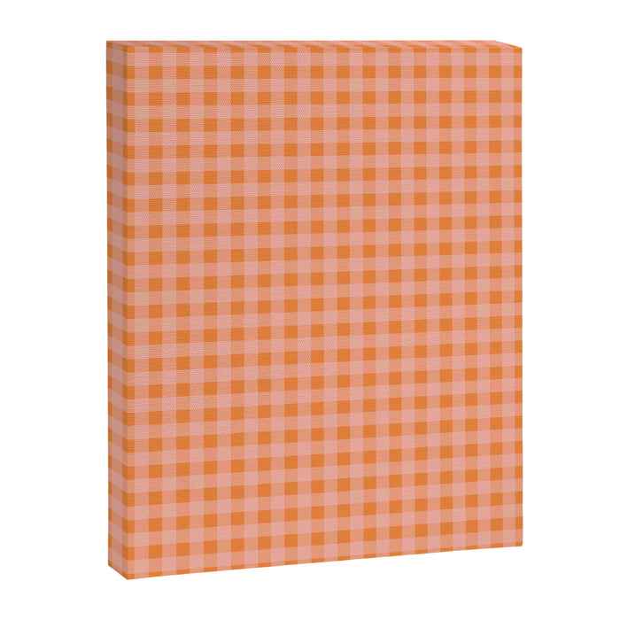 Gingham Check Pattern Orange Pink Blush Canvas Print Gallery Image 1