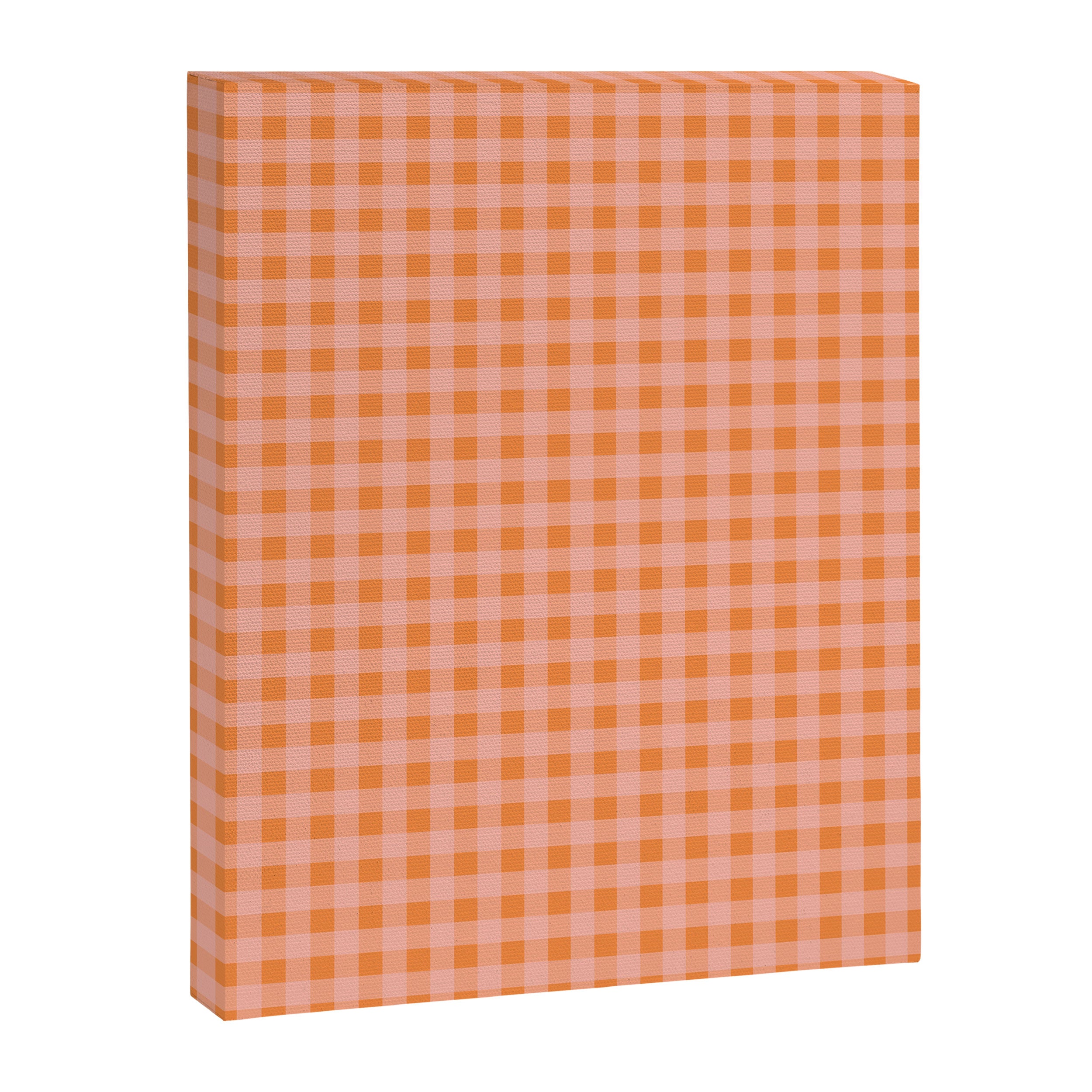 Gingham Check Pattern Orange Pink Blush Canvas Print Gallery Image 6