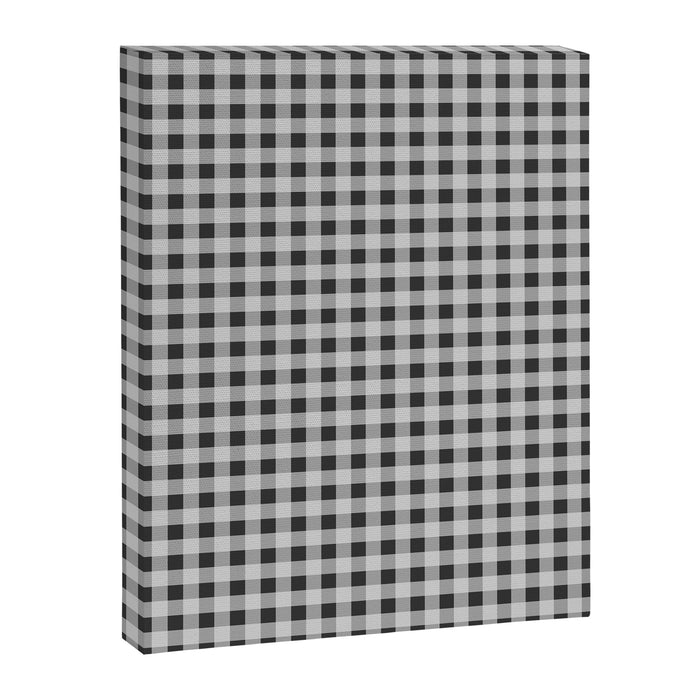 Gingham Check Plaid Pattern in Black and Gray Canvas Print Gallery Image 1