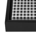 Gingham Check Plaid Pattern in Black and Gray Framed Canvas Print Gallery Image 3