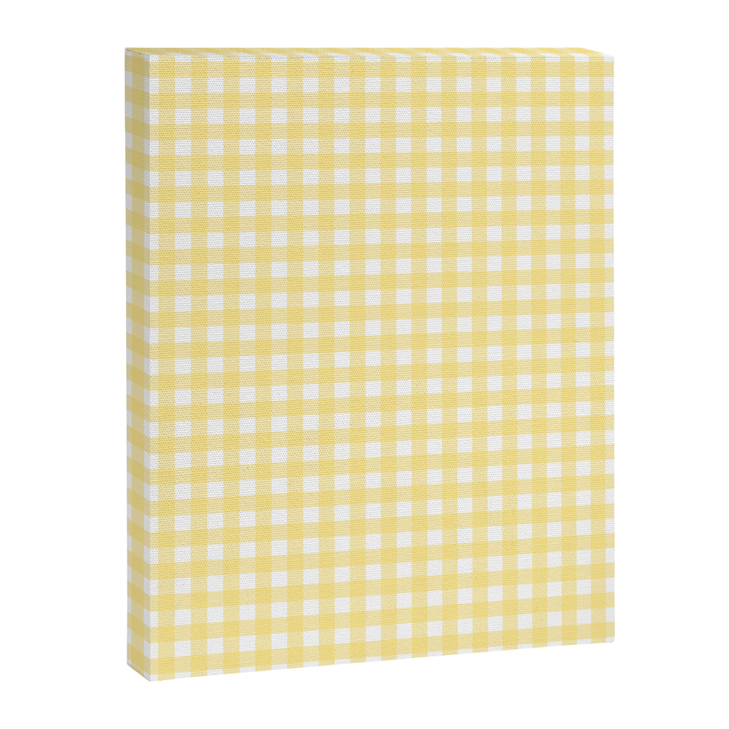 Gingham Check Plaid Pattern in Butter Yellow and White Canvas Print Gallery Image 6