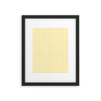 Gingham Check Plaid Pattern in Butter Yellow and White Framed Art Print Gallery Image 5