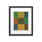 Gingham Patchwork Checkered Plaid Pattern Green Blue Orange Framed Art Print Gallery Image 6