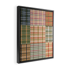 Gingham Patchwork Eclectic Autumn Plaid Pattern Framed Canvas Print Gallery Image 2