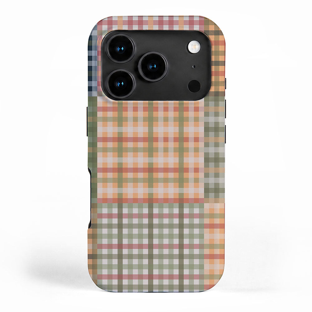 Gingham Patchwork Eclectic Autumn Plaid Pattern iPhone Case Gallery Image 1