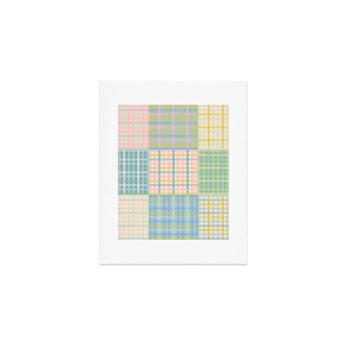 Gingham Patchwork Pastel Checkered Pattern Art Print Gallery Image 1