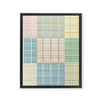 Gingham Patchwork Pastel Checkered Pattern Framed Canvas Print Gallery Image 8