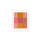 Gingham Patchwork Retro Plaid Check Pattern Pink Orange Moss Art Print Gallery Image 1