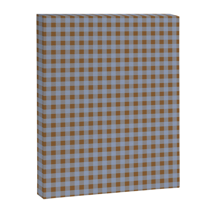 Gingham Plaid Check Pattern in Brown and Blue Canvas Print Gallery Image 1