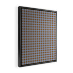 Gingham Plaid Check Pattern in Brown and Blue Framed Canvas Print Gallery Image 2