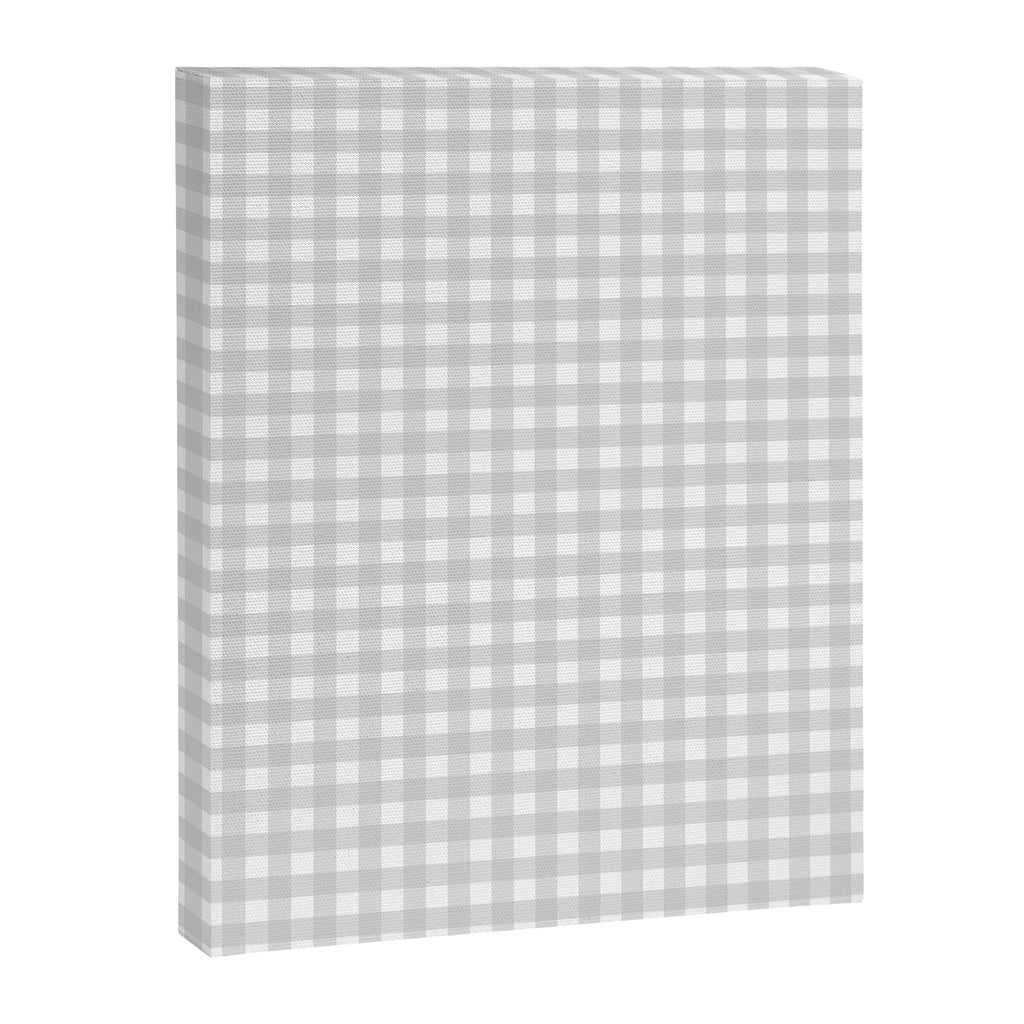 Gingham Plaid Check Pattern in Gray and White Canvas Print Gallery Image 6