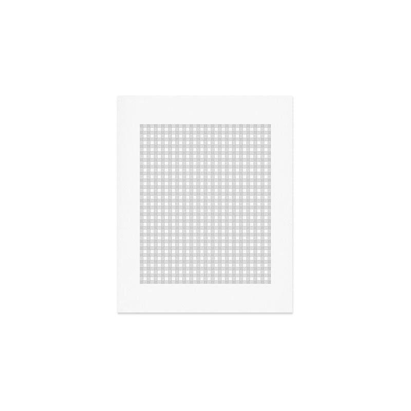 Gingham Plaid Check Pattern in Gray and White Art Print Gallery Image 1
