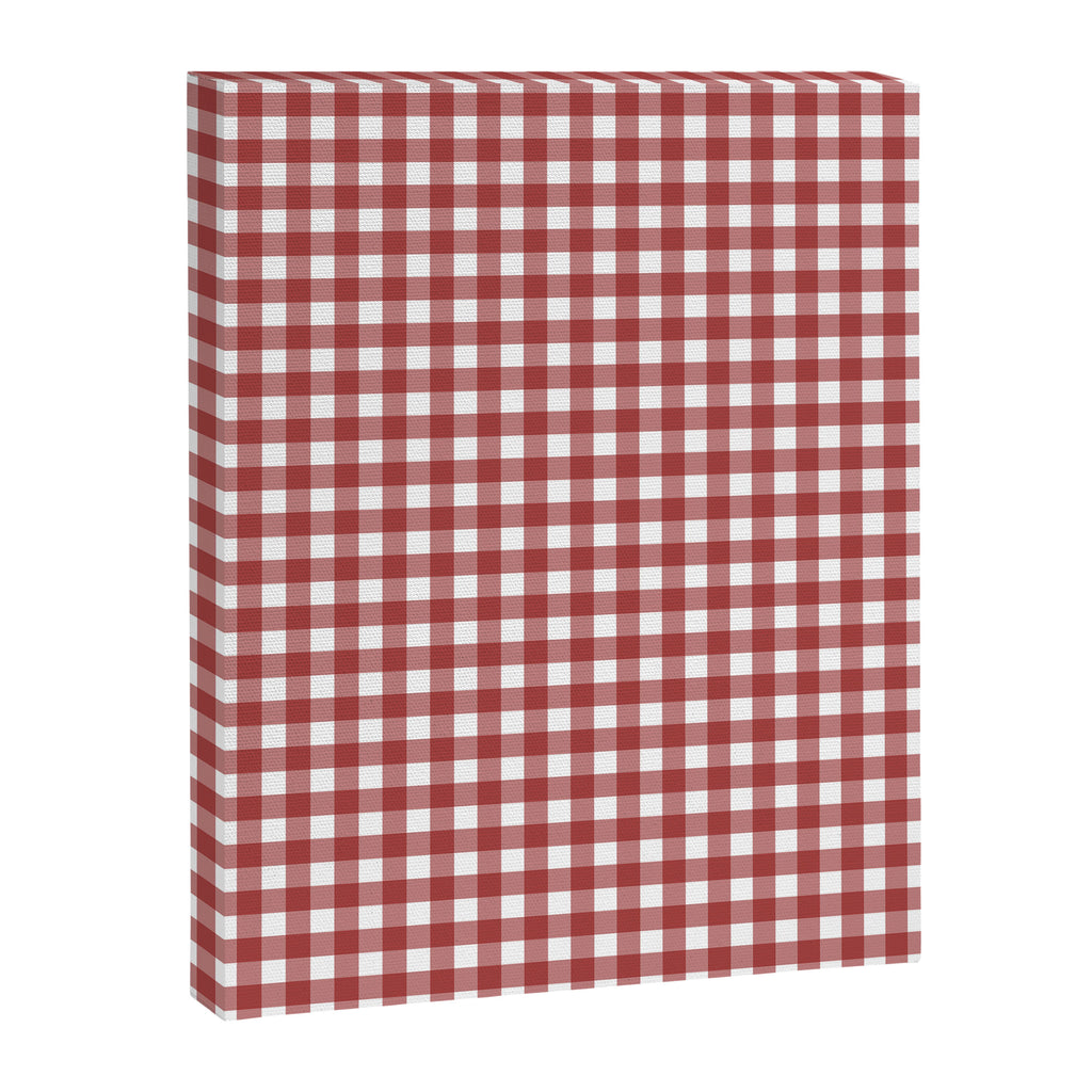 Gingham Plaid Checkered Pattern in Cherry Red and White Canvas Print Gallery Image 6