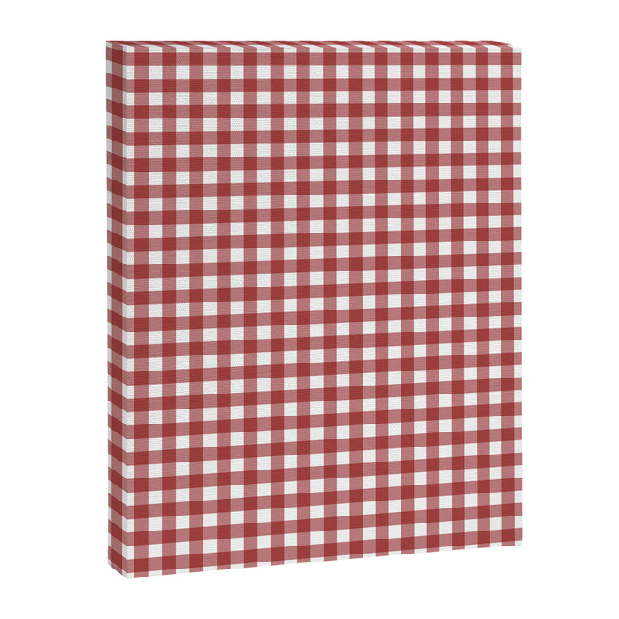 Gingham Plaid Checkered Pattern in Cherry Red and White Canvas Print Gallery Image 1