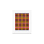 Gingham Plaid Eclectic Check Pattern on Brown Art Print Gallery Image 1