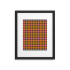 Gingham Plaid Eclectic Check Pattern on Brown Framed Art Print Gallery Image 6