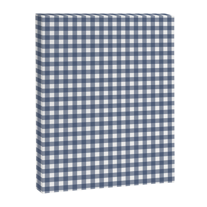 Gingham Plaid Pattern in Navy Blue and White Canvas Print Gallery Image 1