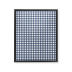 Gingham Plaid Pattern in Navy Blue and White Framed Canvas Print Gallery Image 6