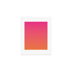 Gradient Fade Hot Pink to Orange Ombré Art Print Gallery Image 1