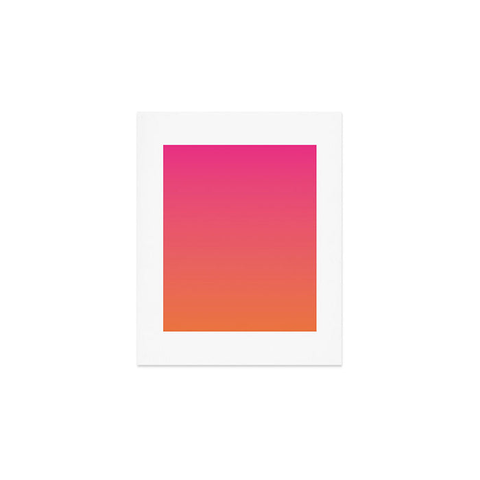 Gradient Fade Hot Pink to Orange Ombré Art Print Gallery Image 1
