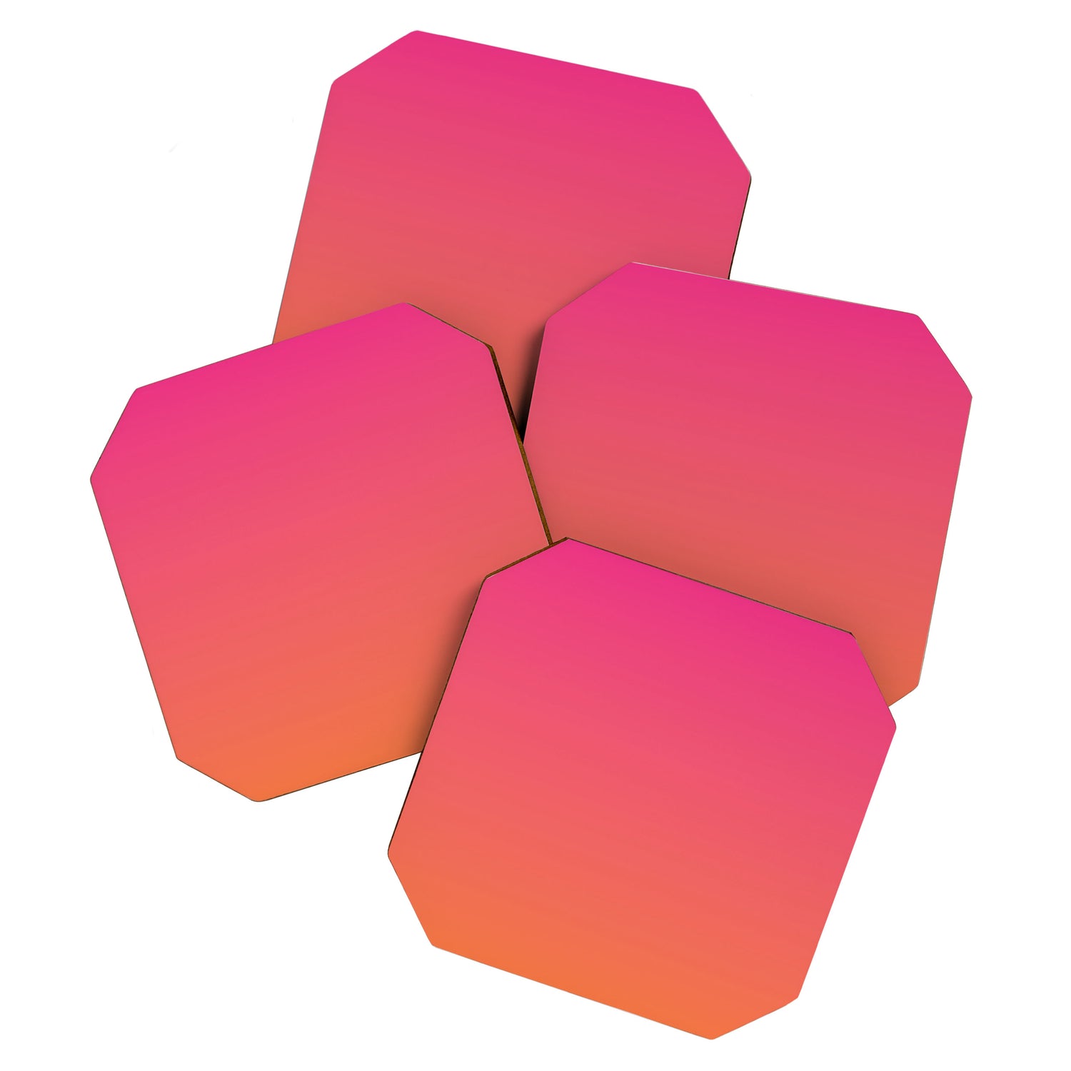 Gradient Fade Hot Pink to Orange Ombré Coaster Gallery Image 1