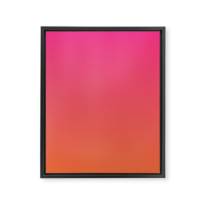 Gradient Fade Hot Pink to Orange Ombré Framed Canvas Print Gallery Image 1