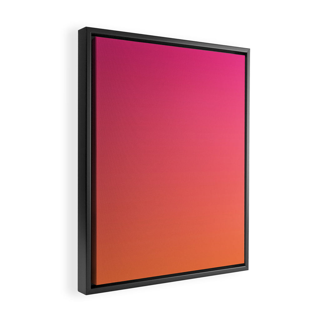Gradient Fade Hot Pink to Orange Ombré Framed Canvas Print Gallery Image 2