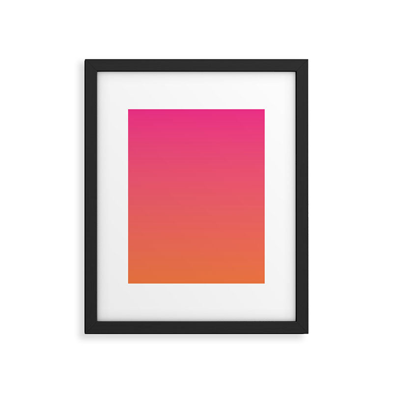 Gradient Fade Hot Pink to Orange Ombré Framed Art Print Gallery Image 6
