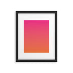 Gradient Fade Hot Pink to Orange Ombré Framed Art Print Gallery Image 6
