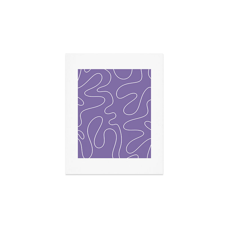 Grape Purple Squiggle Abstract Pattern Art Print Gallery Image 1