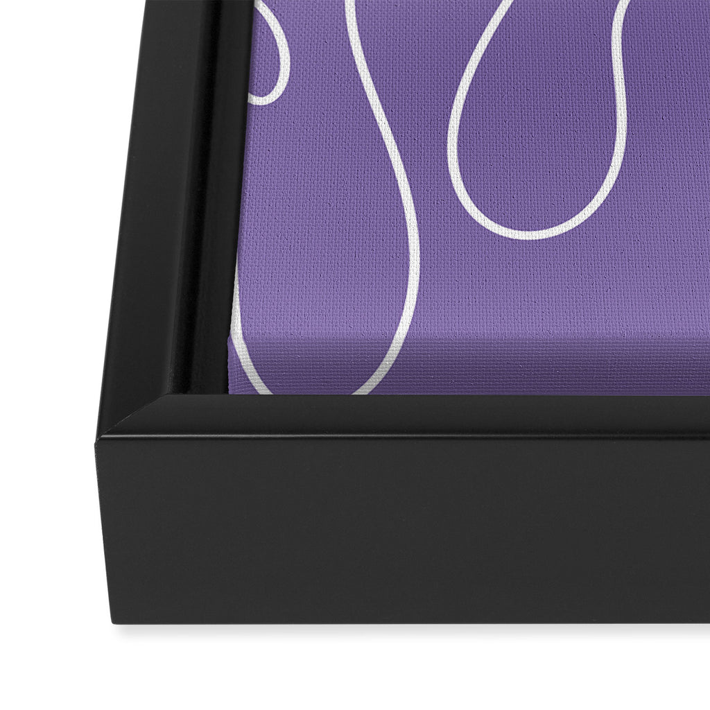 Grape Purple Squiggle Abstract Pattern Framed Canvas Print Gallery Image 3