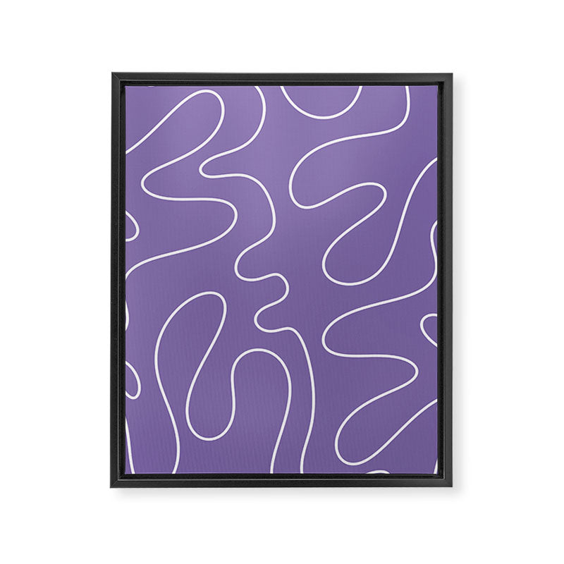 Grape Purple Squiggle Abstract Pattern Framed Canvas Print Gallery Image 8