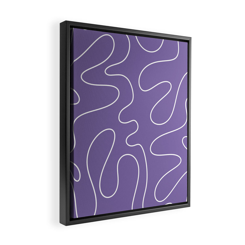 Grape Purple Squiggle Abstract Pattern Framed Canvas Print Gallery Image 2