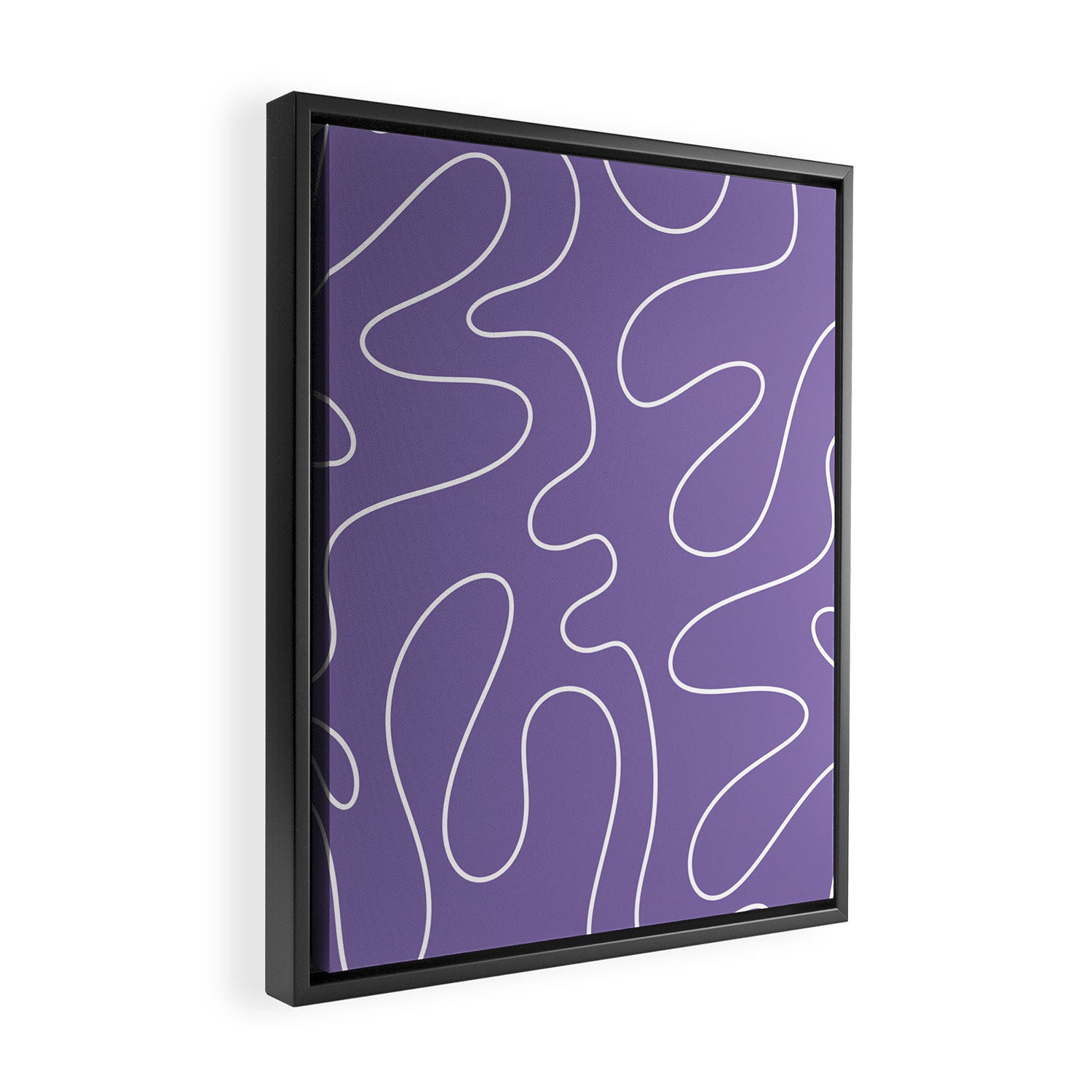 Grape Purple Squiggle Abstract Pattern Framed Canvas Print Gallery Image 2
