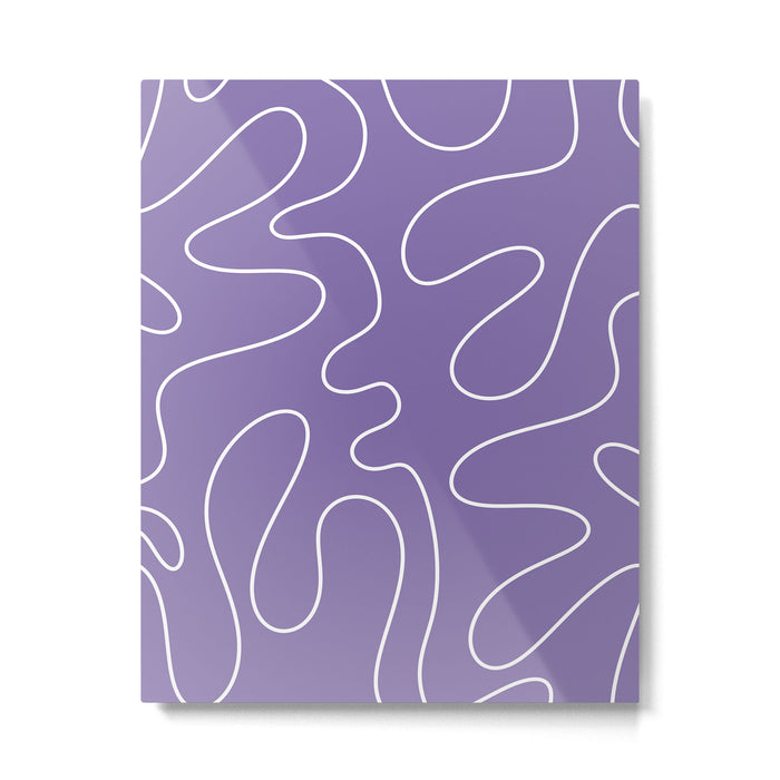 Grape Purple Squiggle Abstract Pattern Metal Print Gallery Image 1