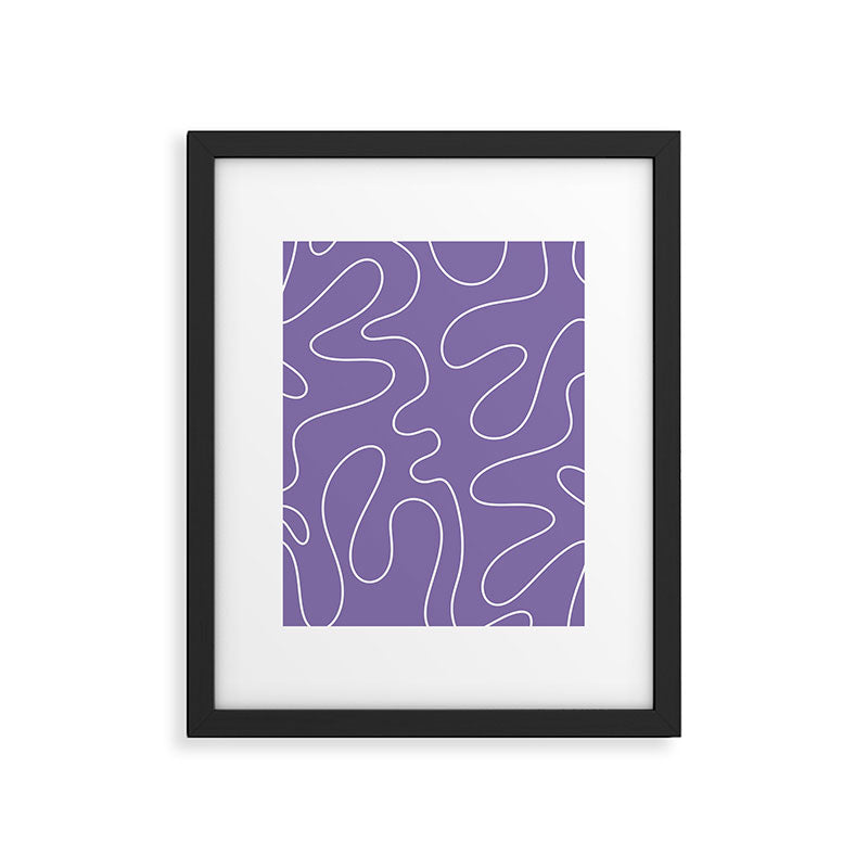 Grape Purple Squiggle Abstract Pattern Framed Art Print Gallery Image 6