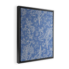 Grasmere Garden Vintage Modern Botanical Pattern Periwinkle Blue Cream Framed Canvas Print Gallery Image 2