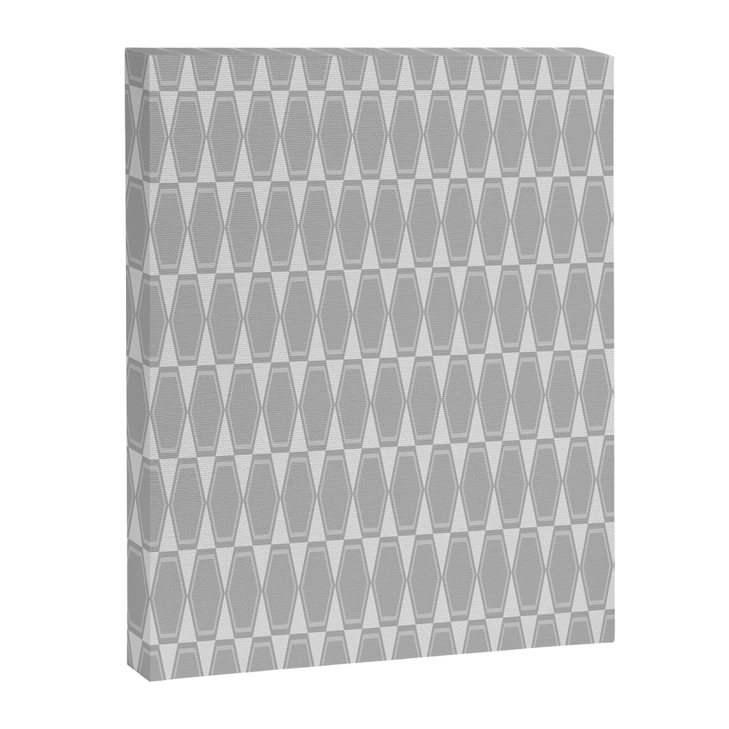 Gray Mid Century Modern Geometric Hexad Pattern Canvas Print Gallery Image 6
