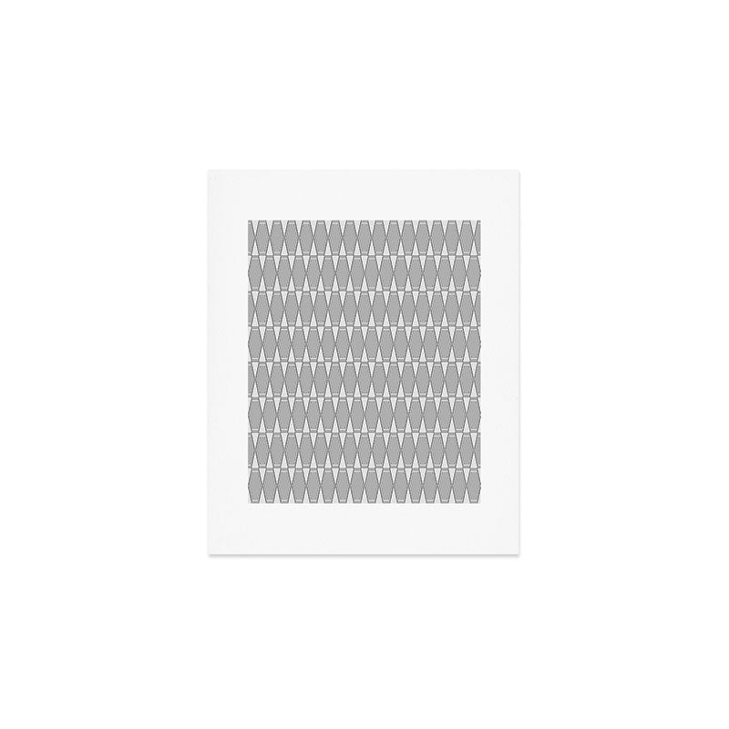 Gray Mid Century Modern Geometric Hexad Pattern Art Print Gallery Image 1
