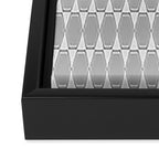 Gray Mid Century Modern Geometric Hexad Pattern Framed Canvas Print Gallery Image 3