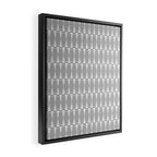 Gray Mid Century Modern Geometric Hexad Pattern Framed Canvas Print Gallery Image 2