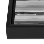 Gray Monochrome Serrate Minimal Stripes Pattern Framed Canvas Print Gallery Image 3