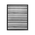 Gray Monochrome Serrate Minimal Stripes Pattern Framed Canvas Print Gallery Image 6