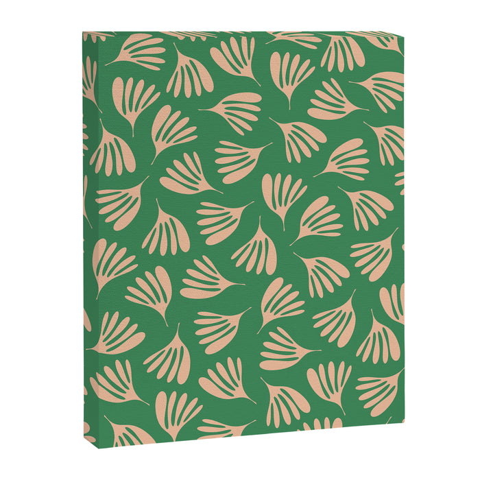 Green and Blush Wispy Leaves Contemporary Modern Pattern Canvas Print Gallery Image 1