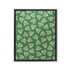 Green and Blush Wispy Leaves Contemporary Modern Pattern Framed Canvas Print Gallery Image 6