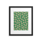 Green and Blush Wispy Leaves Contemporary Modern Pattern Framed Art Print Gallery Image 5